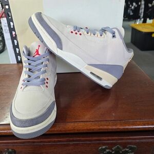 Nike Air Jordan 3 Muslin Beige Gray Red DH7139-100 Men's Size 11